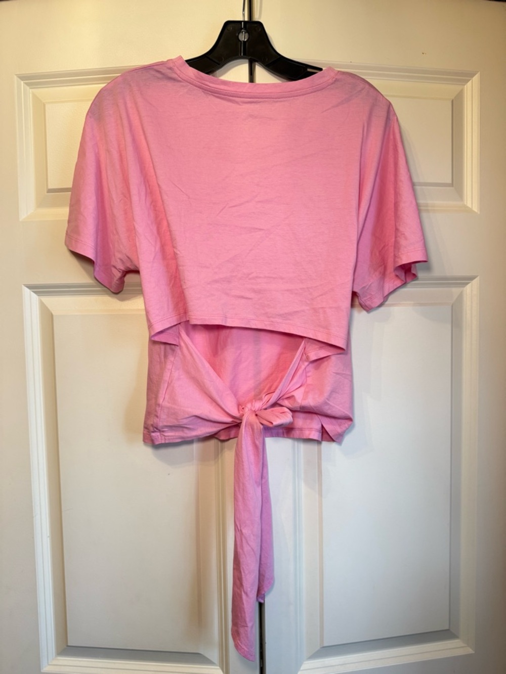 a new day Bubblegum Pink Tie-Back Cropped Short-Sleeve Crewneck Tee - Picture 2 of 4